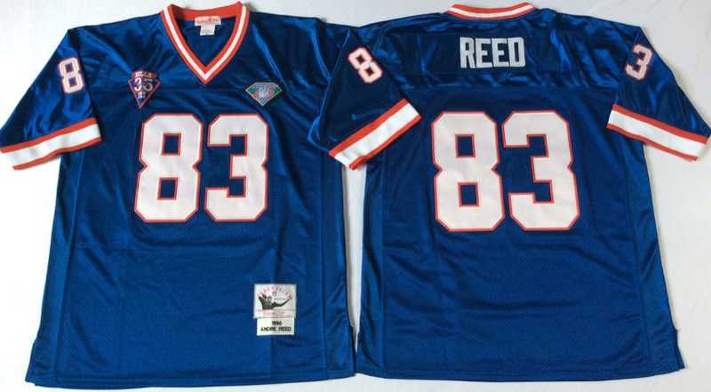 Bills 83 Andre Reed Blue M&N Throwback Jersey->nfl m&n throwback->NFL Jersey